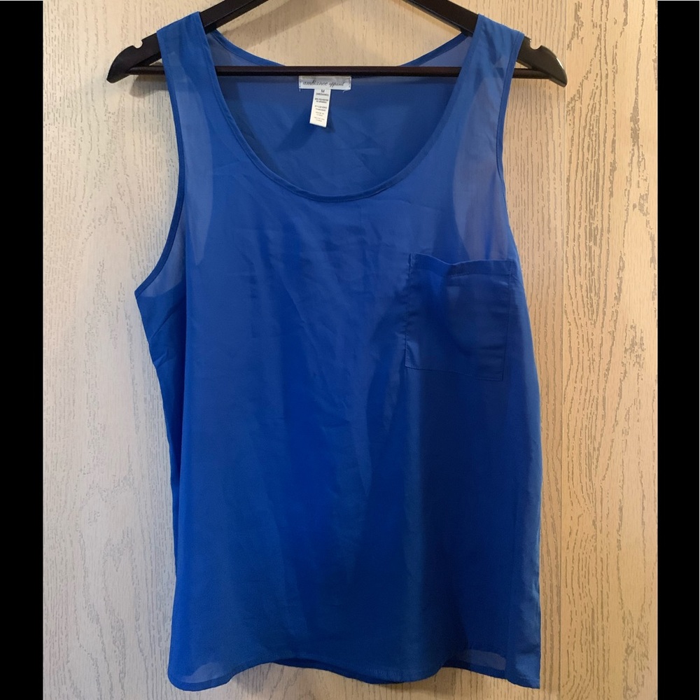 Blue shear tank top